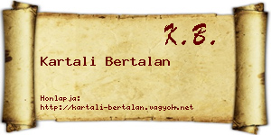 Kartali Bertalan névjegykártya