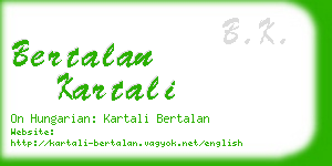 bertalan kartali business card